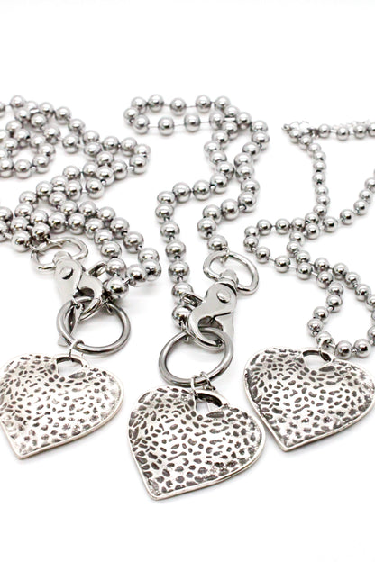 Vintage Style Heart Convertible Silver Chain Necklace