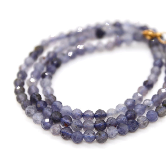 Short Iolite Simple Stone Necklace - N9-200IO