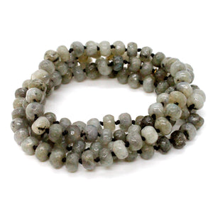 Hand-Knotted Long Labradorite Bead Necklace - NL-LB