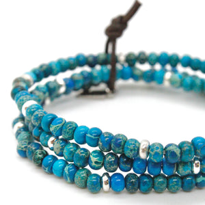 Lake Blue Jasper + Silver Bracelet Bundle