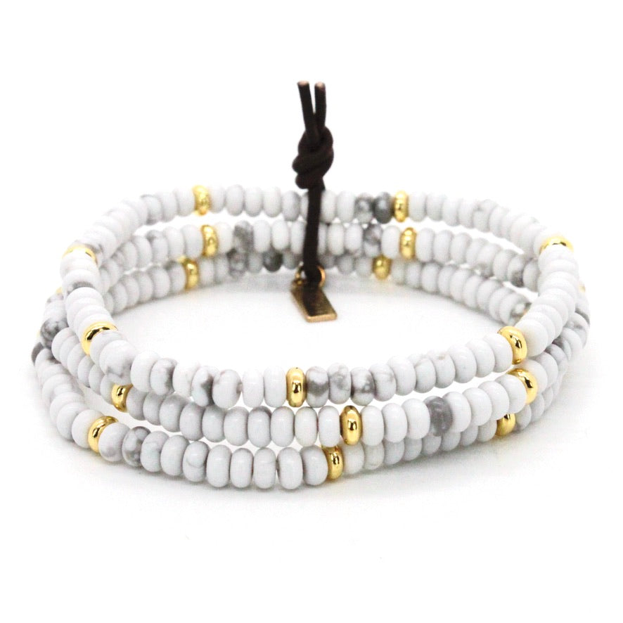 Howlite + Gold Bracelet Bundle