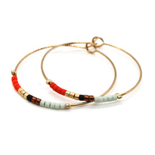 Load image into Gallery viewer, Miyuki Bead Mix Hoop Earrings - E8-038B
