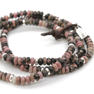 Rhodonite + Silver Bracelet Bundle