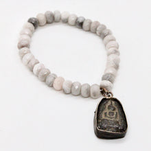 Load image into Gallery viewer, White Lace Agate Buddha Bracelet -Buddha Collection-
