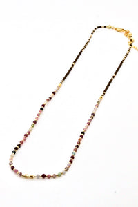 Semi Precious Stone Mix Delicate Necklace -Mini Collection- N3-132