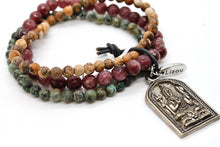 Load image into Gallery viewer, Semi Precious Stone Mix Bracelet with Silver Shiva Charm -The Buddha Collection-  BL-4016-S
