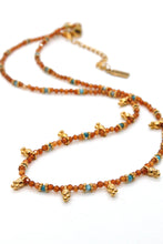 Load image into Gallery viewer, Short Mini Charm Orange Agate Necklace - N2-2611A
