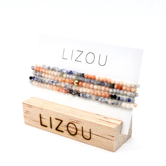 Delicate Faceted Mini Semi Precious Stone Mix Beaded Necklace - N9-005