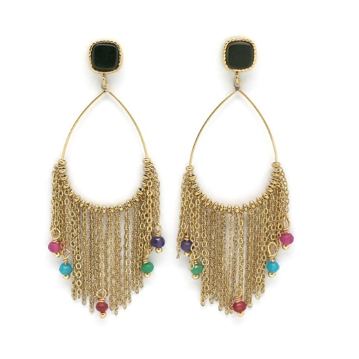 Multi Fringe Dangle Earrings - E4-319