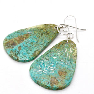 Navajo American Indian Simple Turquoise Stone Earrings