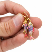 Load image into Gallery viewer, Colorful Enamel Fish Dangle Earrings  - E4-477F
