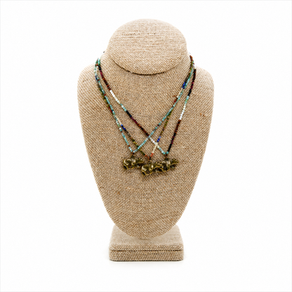 Antique Brass Bear Necklace