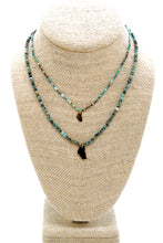 Load image into Gallery viewer, Lake Tahoe Mini Stone Gold Charm Necklace
