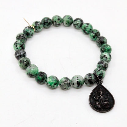 African Turquoise Stretch Buddha Bracelet -Buddha Collection-