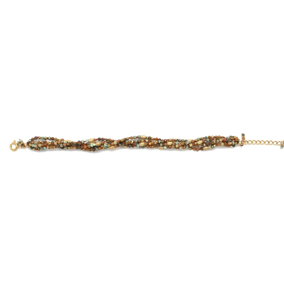 Mixed Semi Precious Stone 5 Strand Bracelet - B4-042A