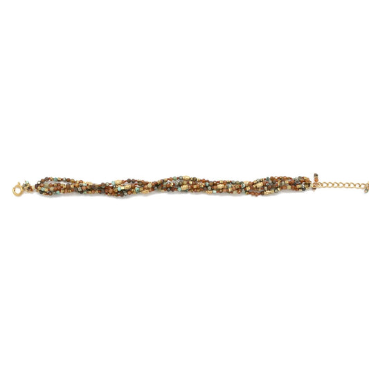 Mixed Semi Precious Stone 5 Strand Bracelet - B4-042A