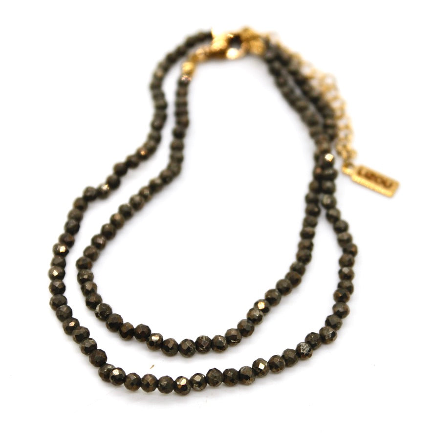 Short Pyrite Stone Necklace - N9-200PY