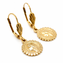Load image into Gallery viewer, Simple Bronze French Religious Medal Earrings - FME03

