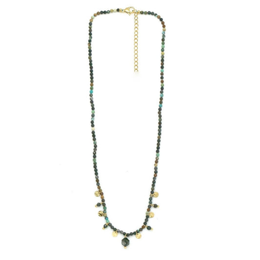 Faceted African Turquoise Necklace with Charms -French Flair Collection-