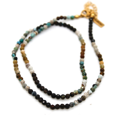 Short Gradient Turquoise Stone Necklace - N9-200TG