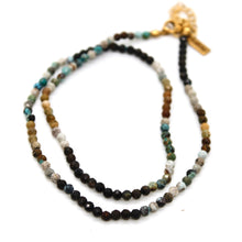 Load image into Gallery viewer, Short Gradient Turquoise Stone Necklace - N9-200TG
