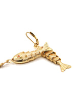 Load image into Gallery viewer, Medium Articulated Gold Fish Earrings - E4-267m
