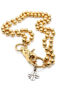 Convertible Short or Long Gold Ball Chain Lucky Shamrock - N2-892GD