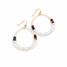 Load image into Gallery viewer, Crystal Beaded Hoop Earrings - E001-42
