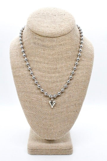 Mini Heart Charm Silver Chain Necklace