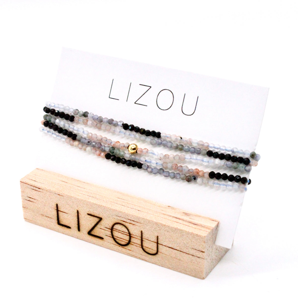 Delicate Faceted Mini Semi Precious Stone Mix Beaded Necklace - N9-015