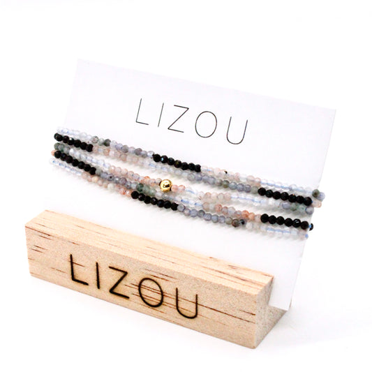 Delicate Faceted Mini Semi Precious Stone Mix Beaded Necklace - N9-015