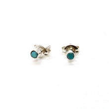 Load image into Gallery viewer, Genuine Mini American Indian Turquoise Navajo Stud Earrings
