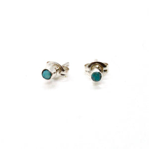 Genuine Mini American Indian Turquoise Navajo Stud Earrings