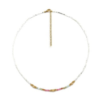 Short Hematite Semi Precious Stone Necklace