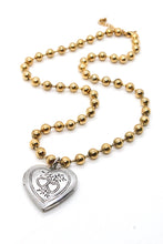 Load image into Gallery viewer, Single Gold Plate Ball Chain Necklace with Heart Locket N2-S063g -The Classics Collection-
