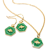 Load image into Gallery viewer, Mini Gold Bee Enamel Earrings - E9-106

