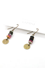 Load image into Gallery viewer, Vintage Gold and Stones Earrings - E9-089
