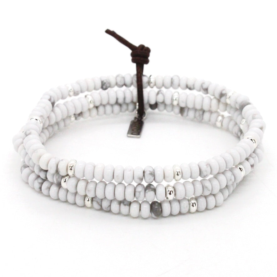 Howlite + Silver Bracelet Bundle