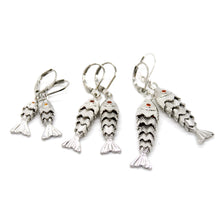 Load image into Gallery viewer, Articulated Gold Fish Silver Earrings - E4-267SL
