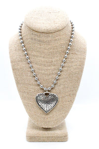 Vintage Style Heart Convertible Silver Chain Necklace