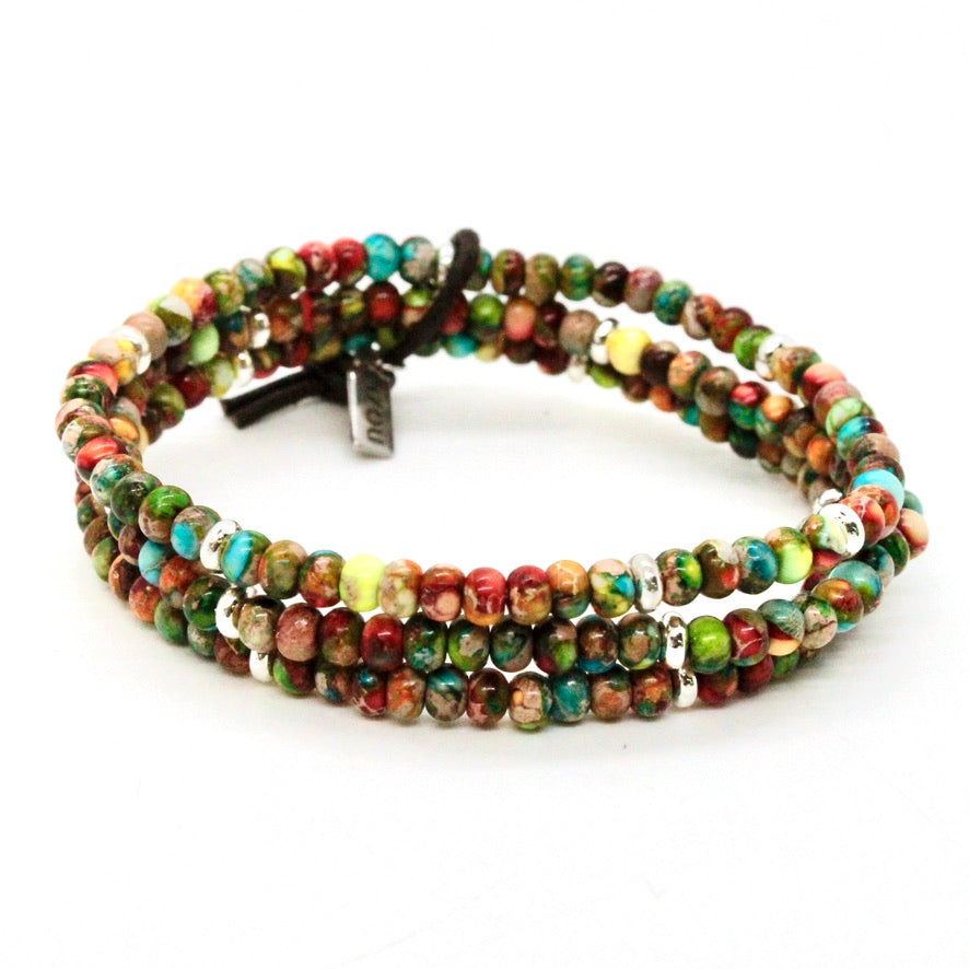 Rainbow Jasper 2 + Silver Bracelet Bundle