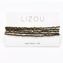 Load image into Gallery viewer, Delicate Faceted Mini Semi Precious Stone Pyrite Beaded Necklace - N9-114
