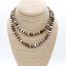 Load image into Gallery viewer, Hand-Knotted Long Silver Leaf Jasper Bead Necklace - NL-SLJ
