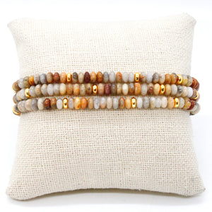 Crazy Agate + Gold Bracelet Bundle