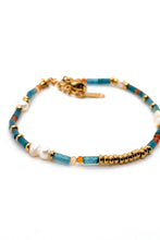 Load image into Gallery viewer, Beaded Apatite and Freshwater Pearl Bracelet -French Flair Collection-
