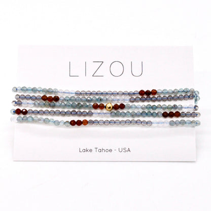 Delicate Faceted Mini Semi Precious Stone Mix Beaded Necklace - N9-002