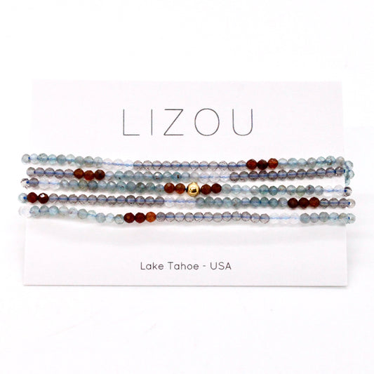 Delicate Faceted Mini Semi Precious Stone Mix Beaded Necklace - N9-002