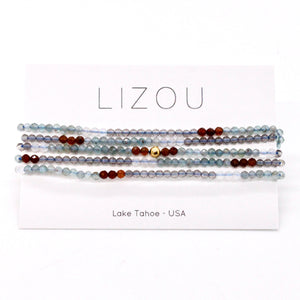 Delicate Faceted Mini Semi Precious Stone Mix Beaded Necklace - N9-002