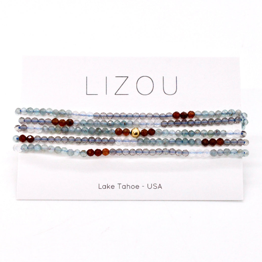 Delicate Faceted Mini Semi Precious Stone Mix Beaded Necklace - N9-002
