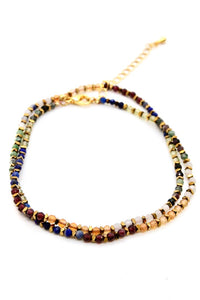 Semi Precious Stone Mix Delicate Necklace -Mini Collection- N3-134